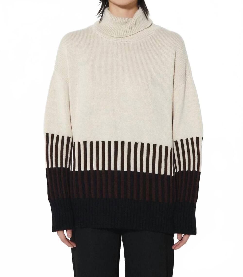 NEW RITA ROW cass knit sweater in cream/ black